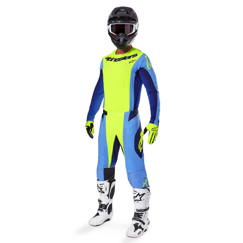 Alpinestars Techstar Melt motocross nadrág fluo sárga-kék