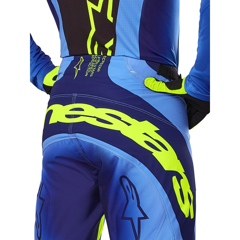 Alpinestars Techstar Melt motocross nadrág fluo sárga-kék