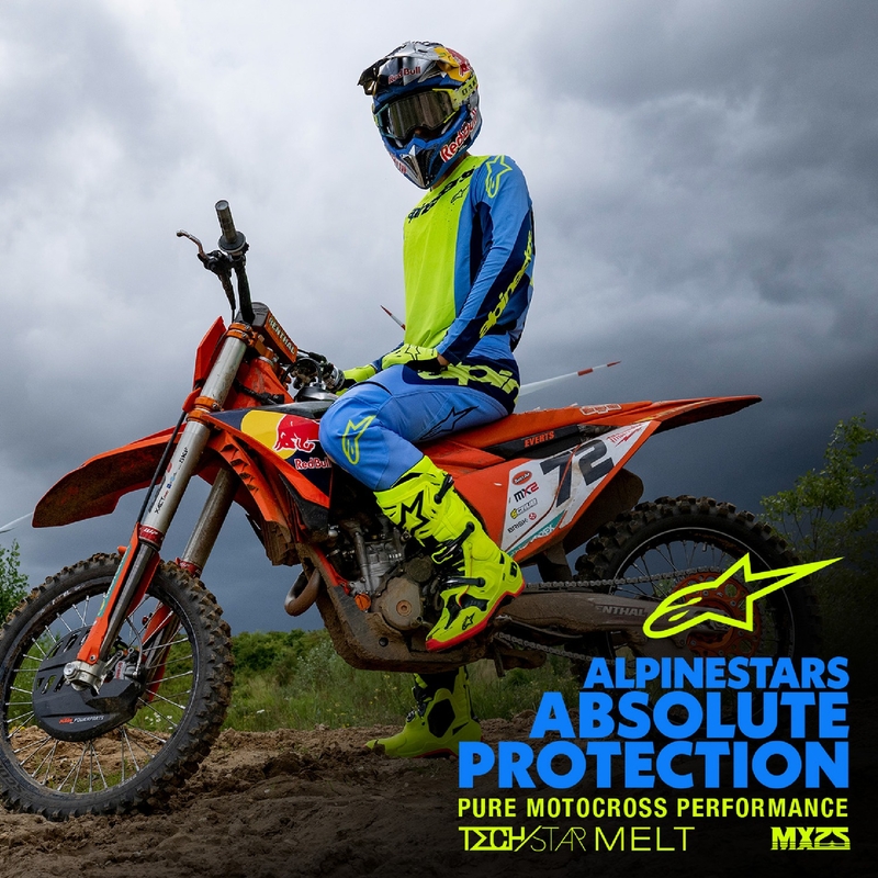 Alpinestars Techstar Melt motocross nadrág fluo sárga-kék