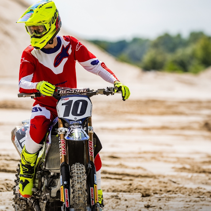 Alpinestars Racer Veil motocross nadrág piros-fehér