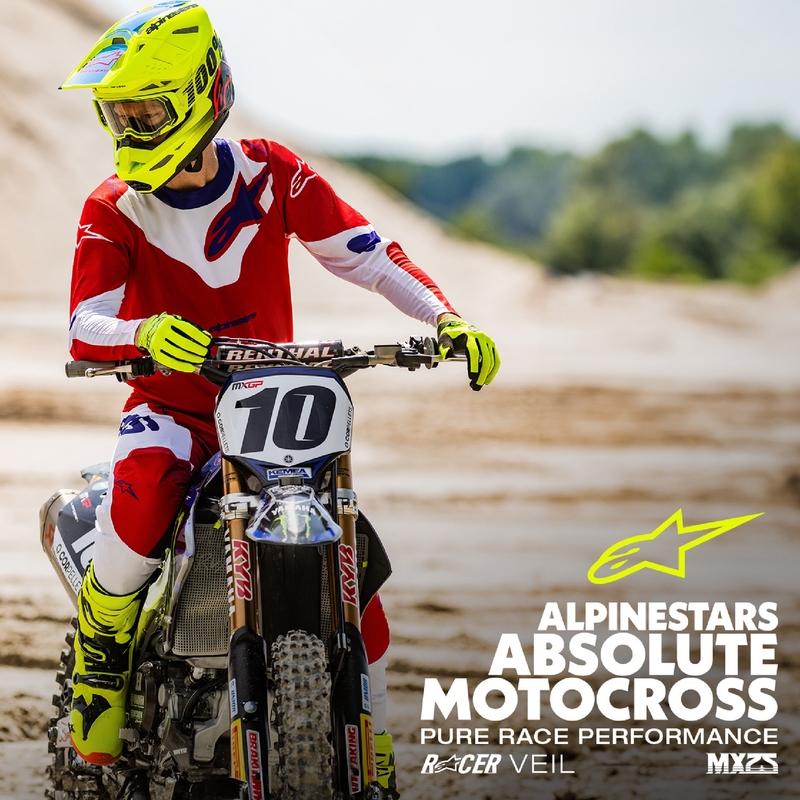 Alpinestars Racer Veil motocross nadrág piros-fehér