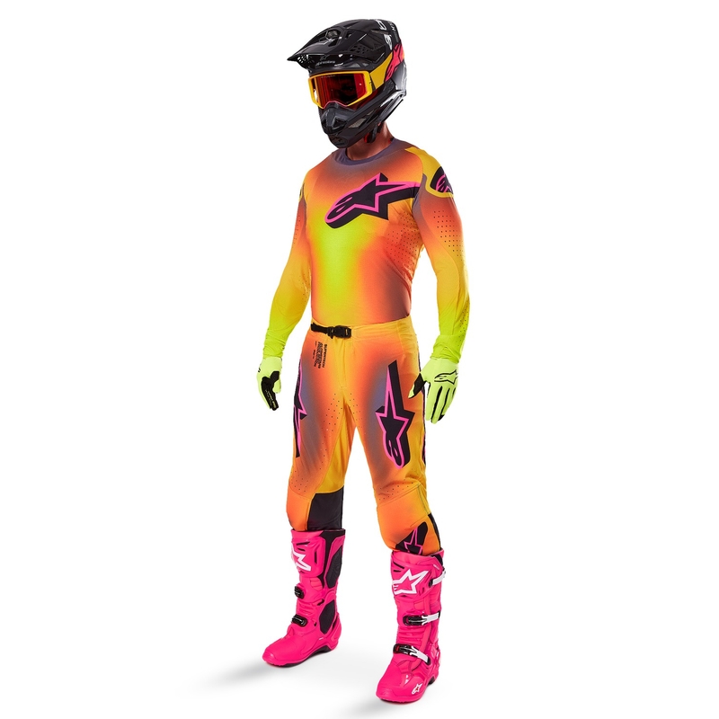 Alpinestars Supertech Lipan motokrossz nadrág sárga-rózsaszín