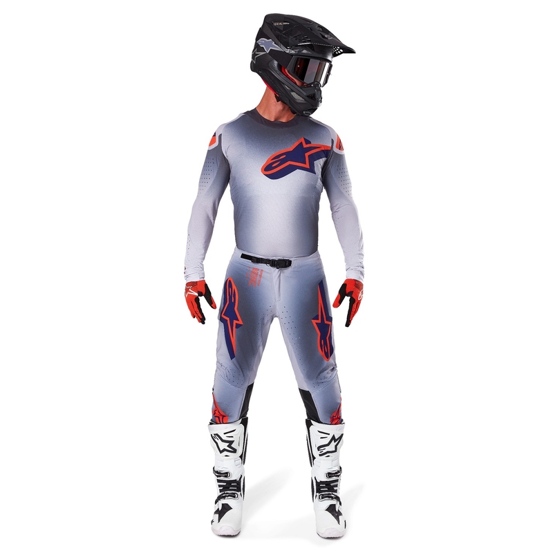 Alpinestars Supertech Lipan motokrossz nadrág szürke-fluo narancssárga