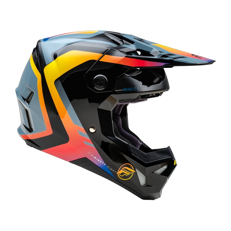 FLY Racing Formula CP motocross sisak fekete-szürke-szivárvány