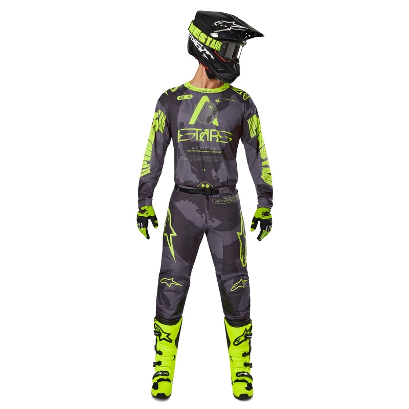 Alpinestars Racer Hollow motokrossz nadrág sötét camo-fluo sárga