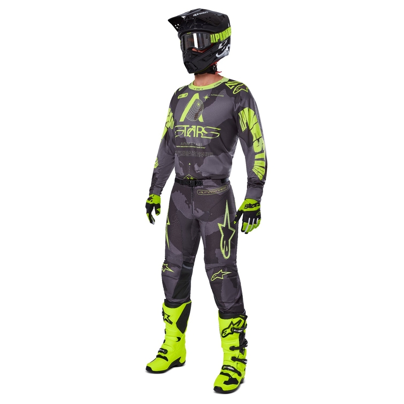 Alpinestars Racer Hollow motokrossz nadrág sötét camo-fluo sárga