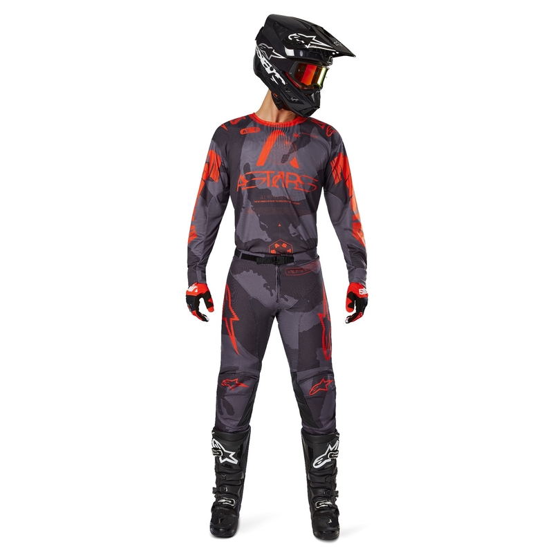 Alpinestars Racer Hollow motokrossz nadrág szürke-camo-fluo narancssárga