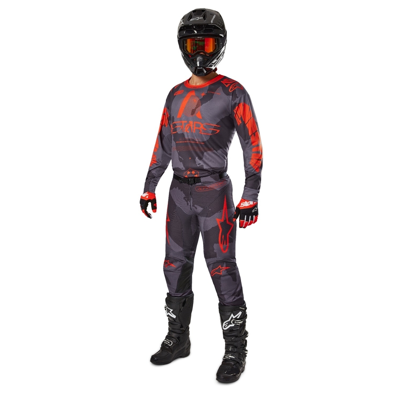 Alpinestars Racer Hollow motokrossz nadrág szürke-camo-fluo narancssárga