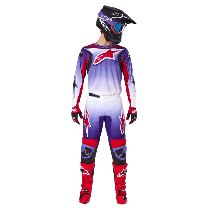Alpinestars Fluid Wurx motocross nadrág lila-piros