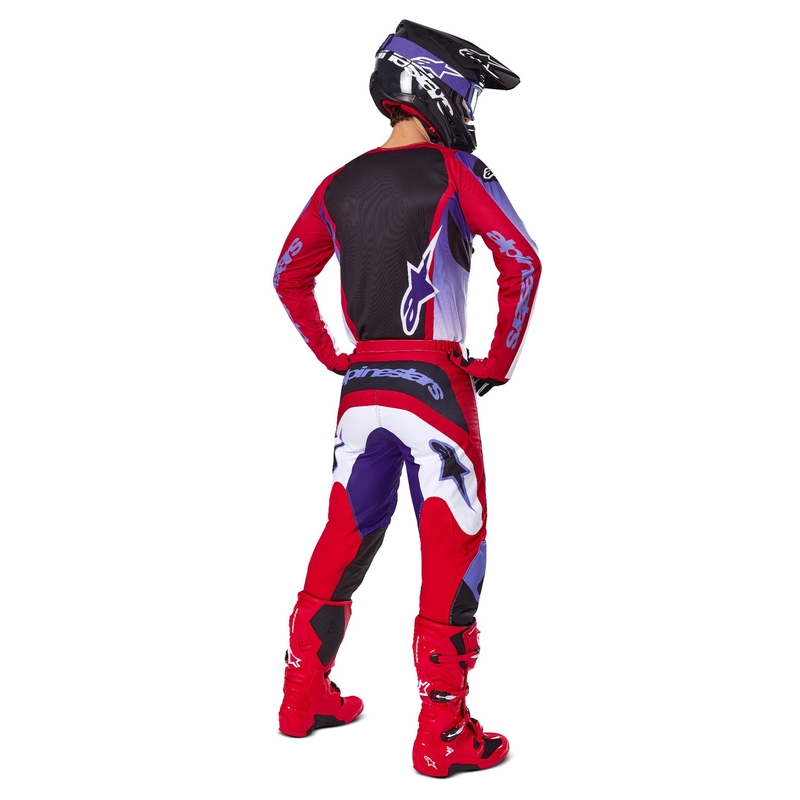 Alpinestars Fluid Wurx motocross nadrág lila-piros