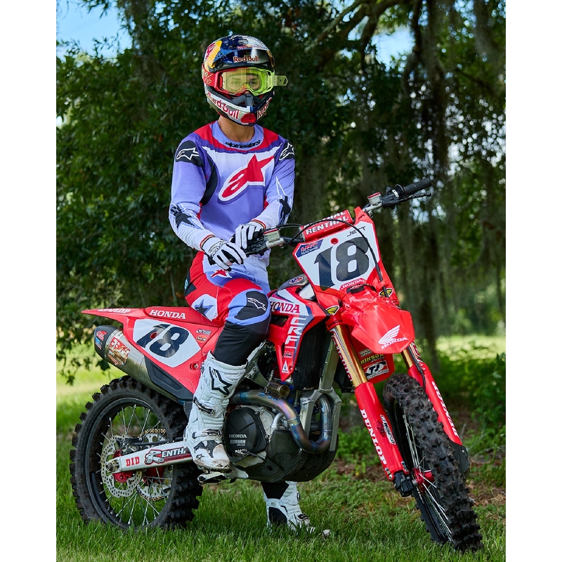 Alpinestars Fluid Wurx motocross nadrág lila-piros