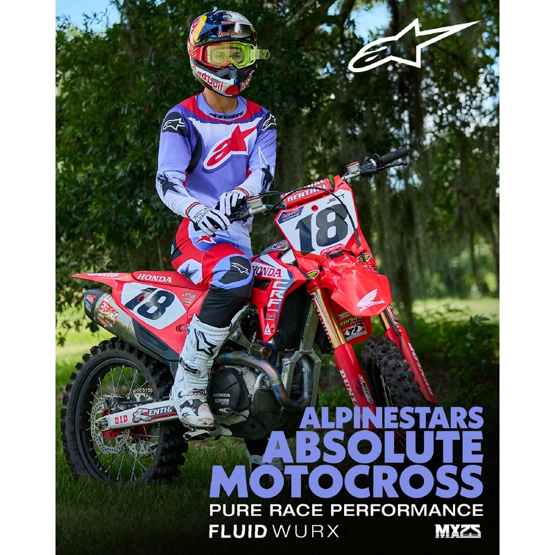 Alpinestars Fluid Wurx motocross nadrág lila-piros