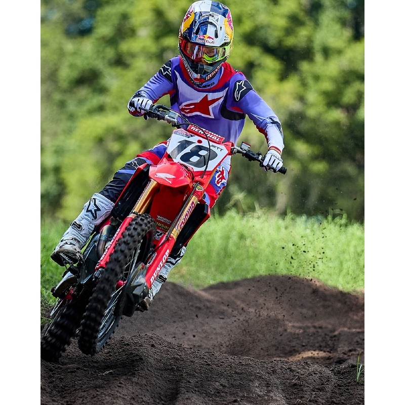 Alpinestars Fluid Wurx motocross nadrág lila-piros