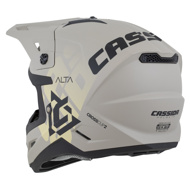 Cassida Cross Cup 2 Alta motokrossz bukósisak matt homokbarna-szürke