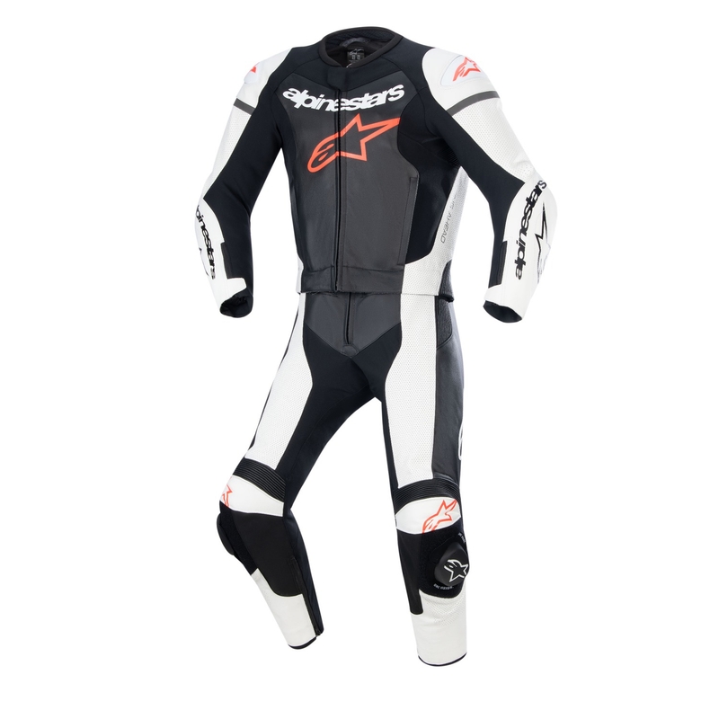 Alpinestars GP Force Lurv 2025 kétrészes bőroverál fehér-fekete-fluo piros
