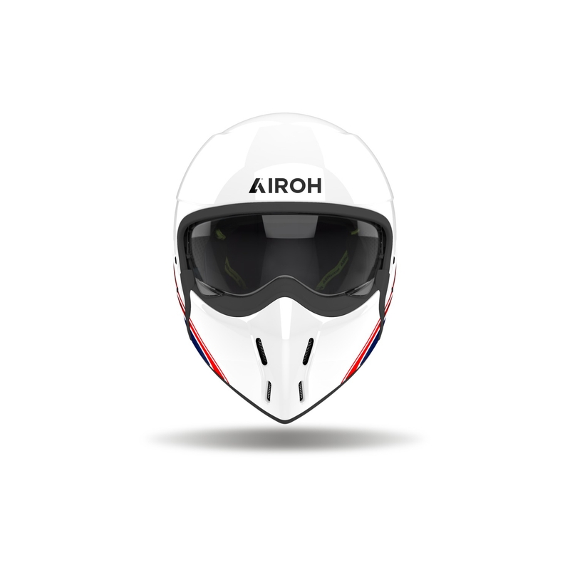Airoh J110 Eon nyitott sisak maszkkal fényes fehér-kék-piros