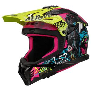 LS2 MX708 Fast II Gorilla motocrossz sisak lila-sárga