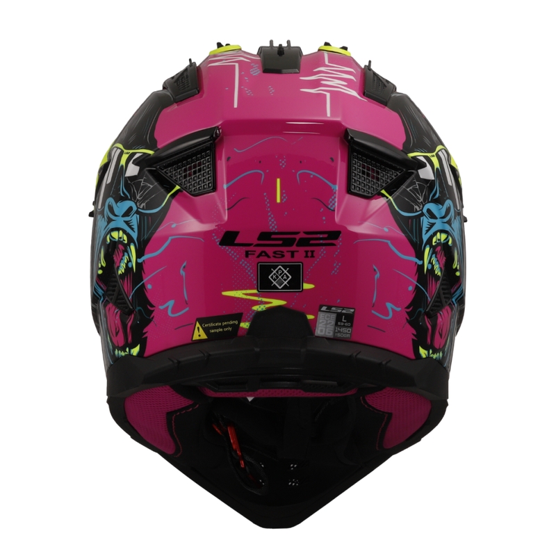 LS2 MX708 Fast II Gorilla motocrossz sisak lila-sárga