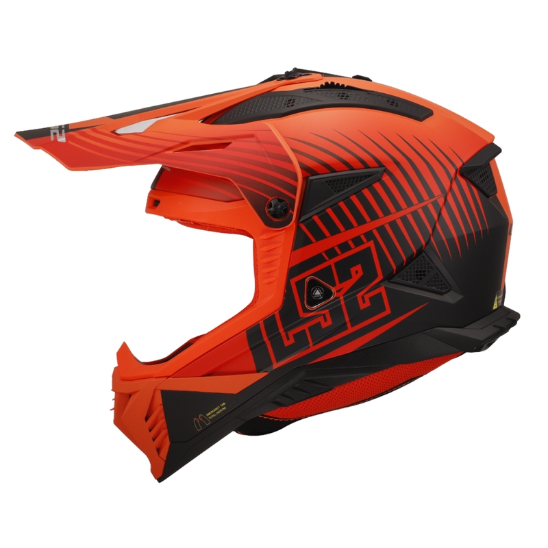 Motokrosová helma LS2 MX708 Fast II Duck oranžovo-červená