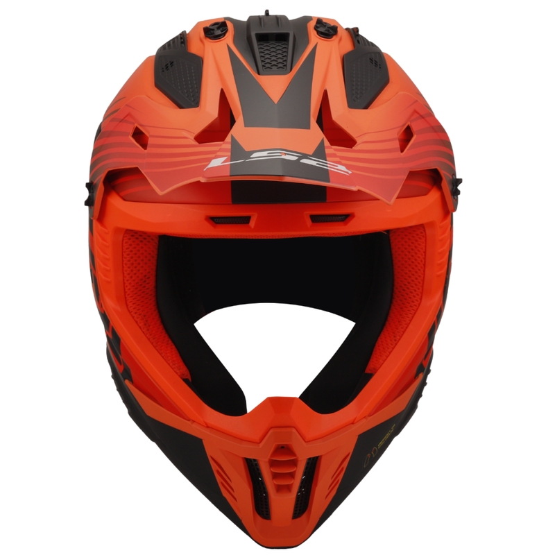 Motokrosová helma LS2 MX708 Fast II Duck oranžovo-červená