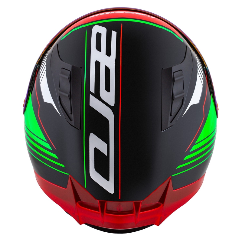 Cassida Aero Drome zárt motoros sisak fekete-piros-zöld-fehér