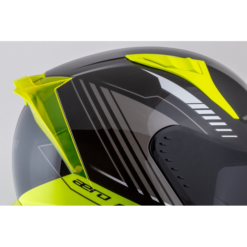 Cassida Aero Drome zárt motoros sisak fekete-fluo sárga-fehér-szürke-
