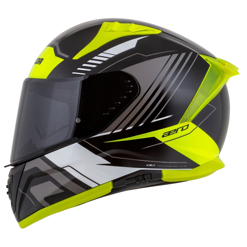 Cassida Aero Drome zárt motoros sisak fekete-fluo sárga-fehér-szürke-