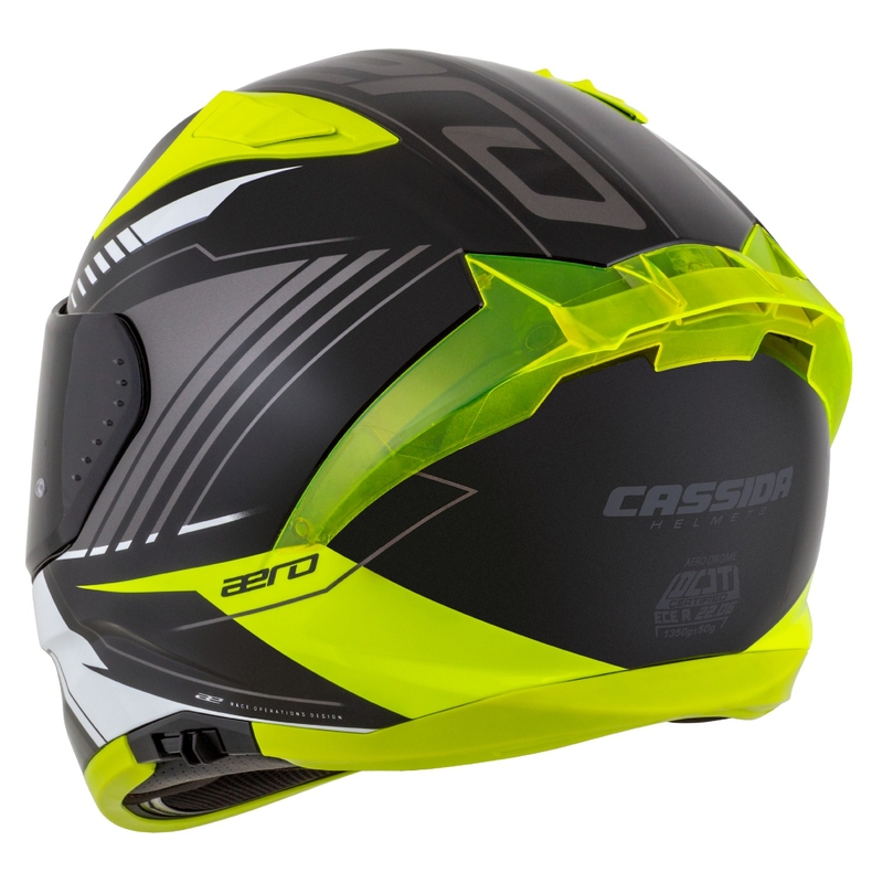 Cassida Aero Drome zárt motoros sisak fekete-fluo sárga-fehér-szürke-