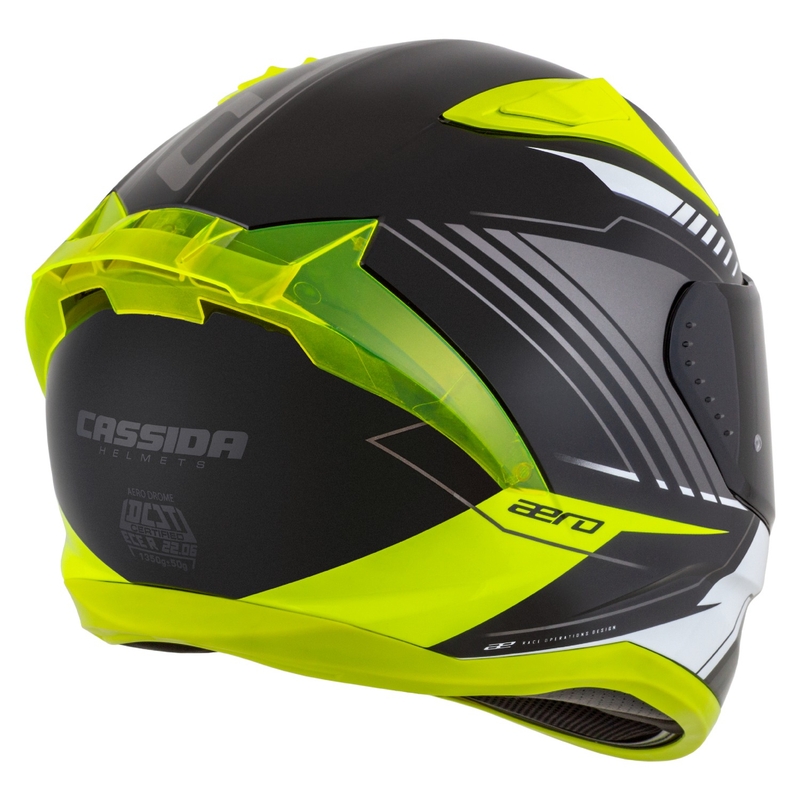 Cassida Aero Drome zárt motoros sisak fekete-fluo sárga-fehér-szürke-