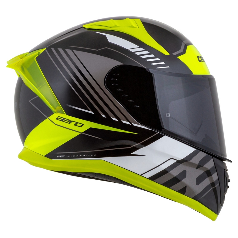 Cassida Aero Drome zárt motoros sisak fekete-fluo sárga-fehér-szürke-