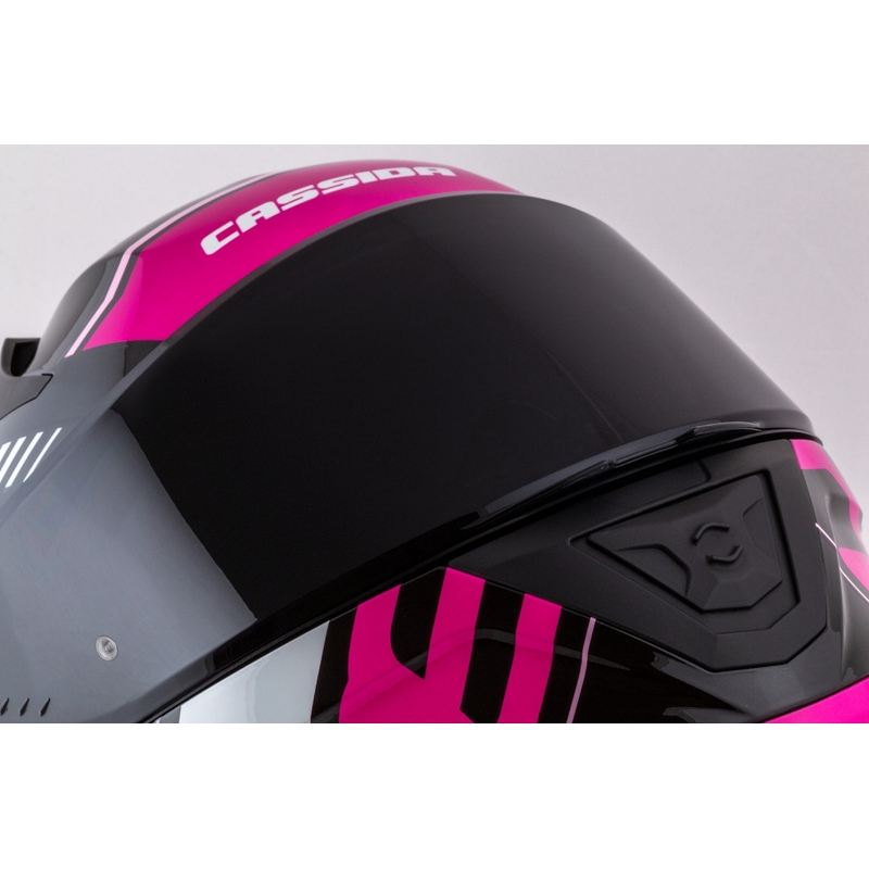 Cassida Aero Drome zárt motoros sisak fekete-rózsaszín-fehér