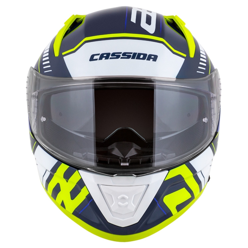 Cassida Aero Drome zárt motoros sisak kék-fluo sárga-világoskék-fehér
