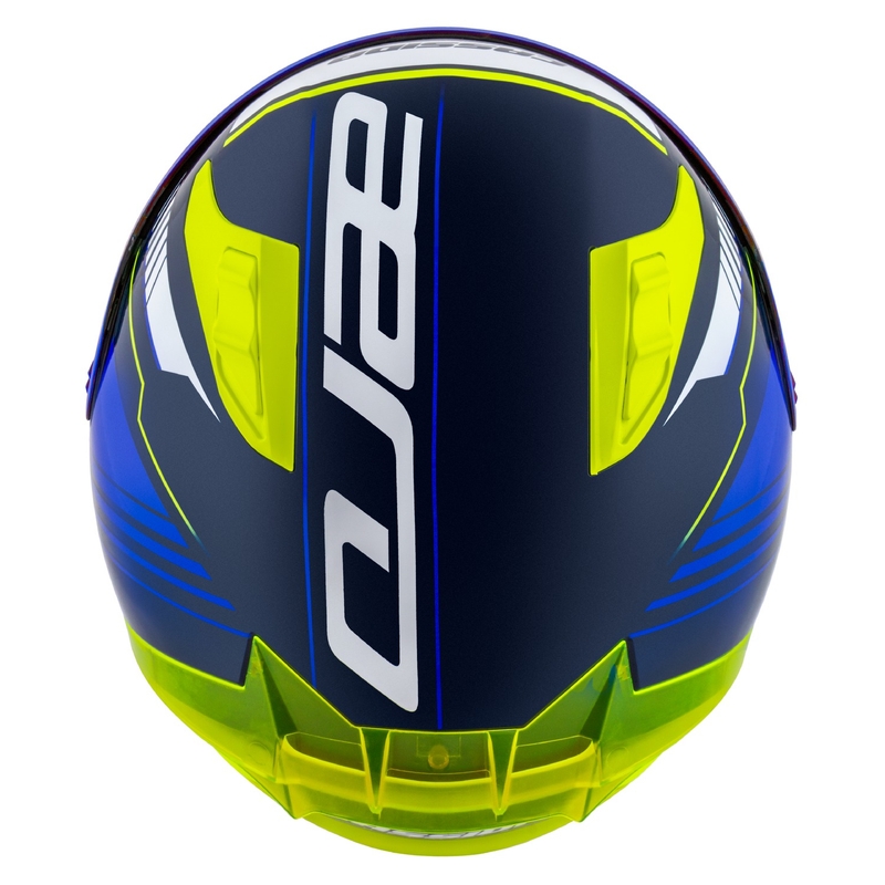 Cassida Aero Drome zárt motoros sisak kék-fluo sárga-világoskék-fehér