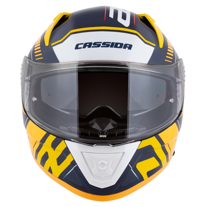 Cassida Aero Drome zárt motoros sisak kék-fluo sárga-narancssárga-piros-világoskék-fehér
