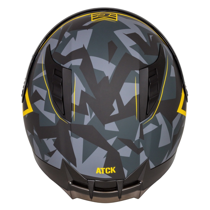 Cassida Aero ATCK zárt motorkerékpár sisak camo szürke-fekete-fluo sárga