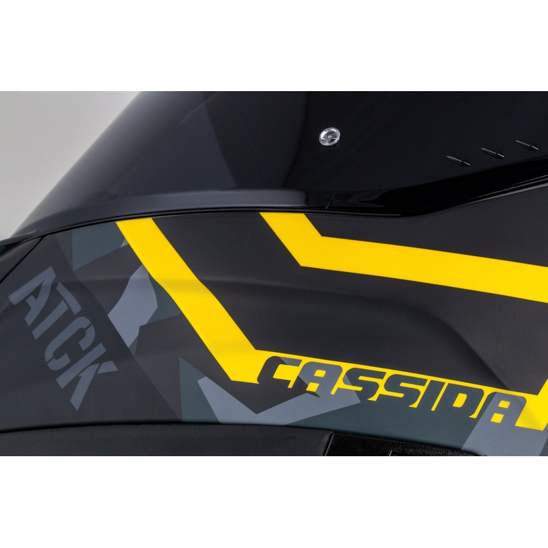 Cassida Aero ATCK zárt motorkerékpár sisak camo szürke-fekete-fluo sárga
