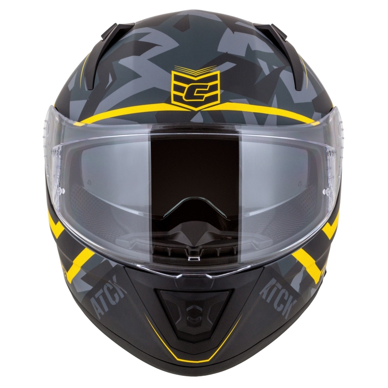 Cassida Aero ATCK zárt motorkerékpár sisak camo szürke-fekete-fluo sárga