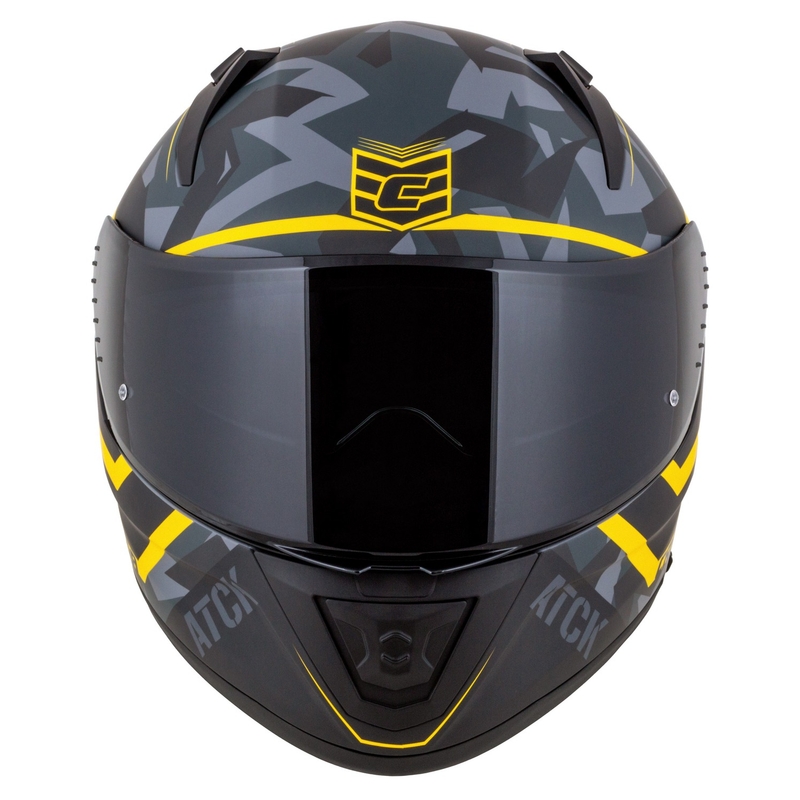 Cassida Aero ATCK zárt motorkerékpár sisak camo szürke-fekete-fluo sárga