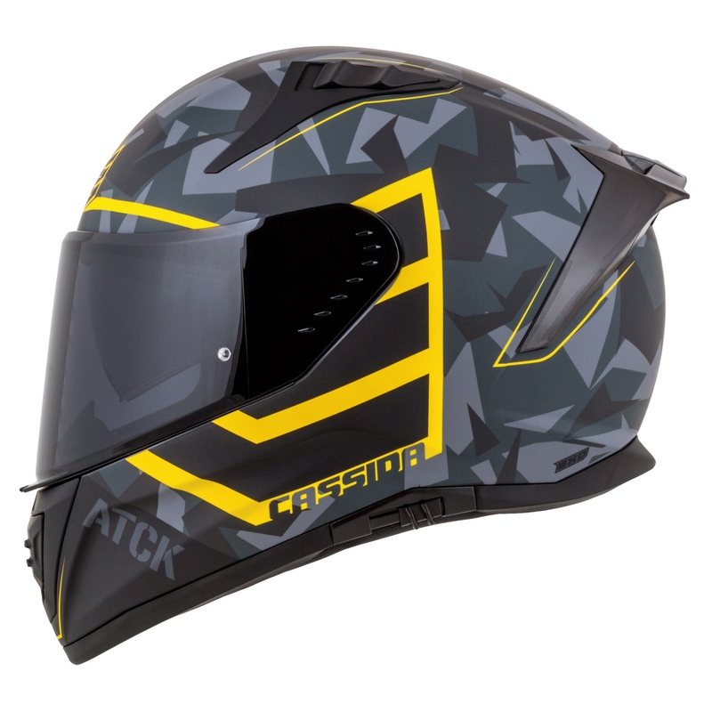 Cassida Aero ATCK zárt motorkerékpár sisak camo szürke-fekete-fluo sárga