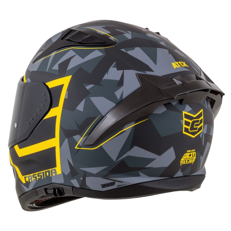 Cassida Aero ATCK zárt motorkerékpár sisak camo szürke-fekete-fluo sárga