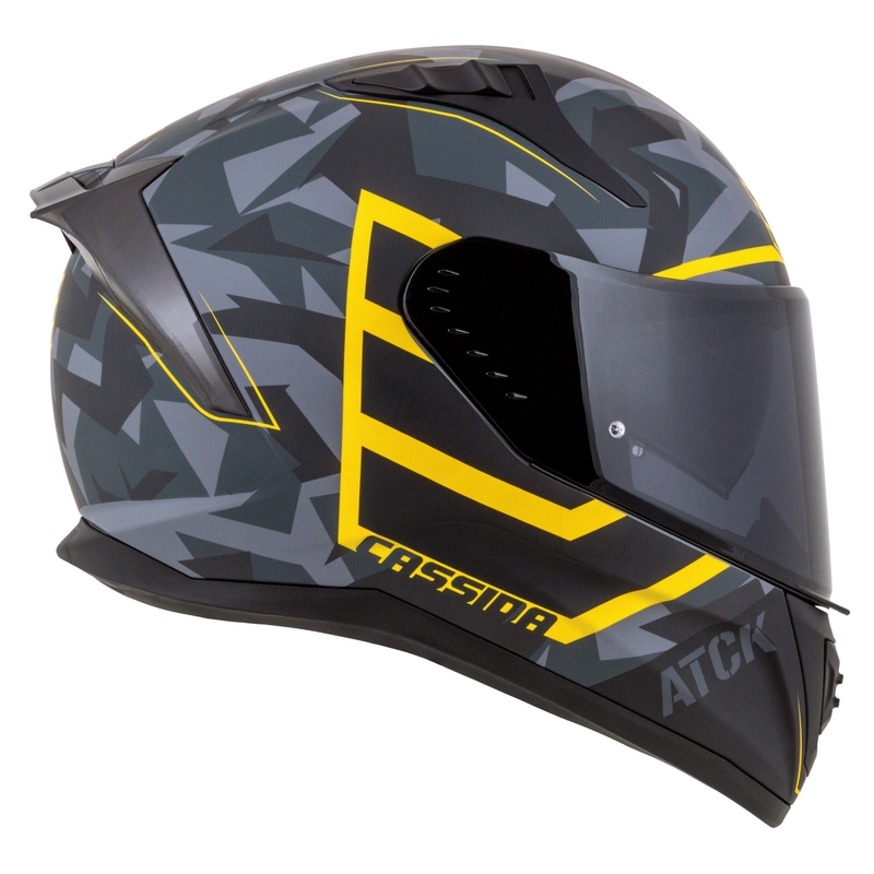 Cassida Aero ATCK zárt motorkerékpár sisak camo szürke-fekete-fluo sárga