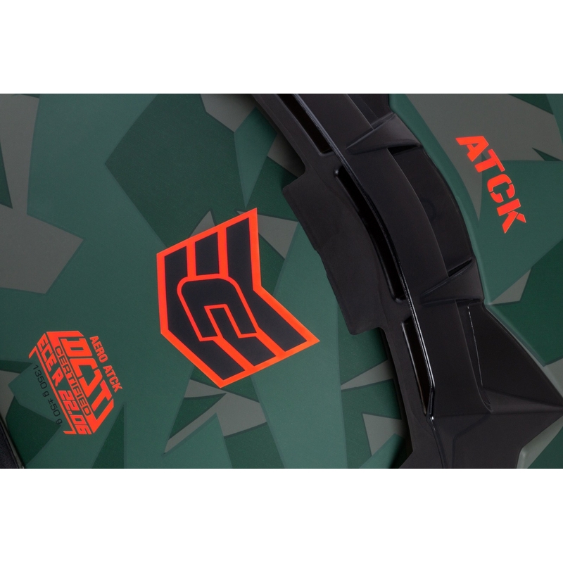 Cassida Aero ATCK zárt motorkerékpár sisak camo zöld-fekete-szürke-narancssárga