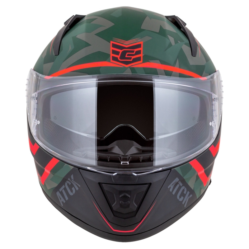 Cassida Aero ATCK zárt motorkerékpár sisak camo zöld-fekete-szürke-narancssárga