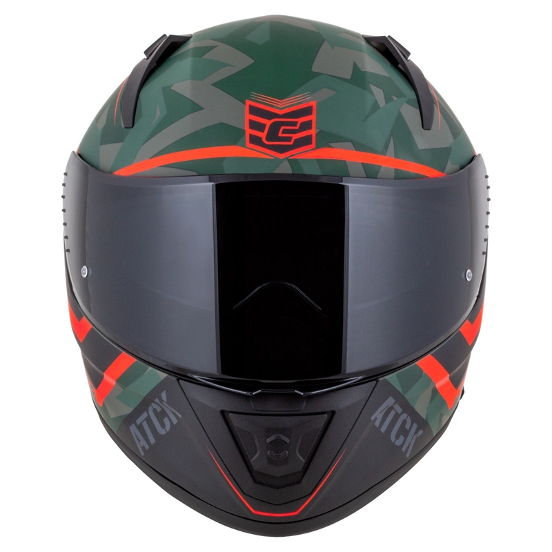 Cassida Aero ATCK zárt motorkerékpár sisak camo zöld-fekete-szürke-narancssárga