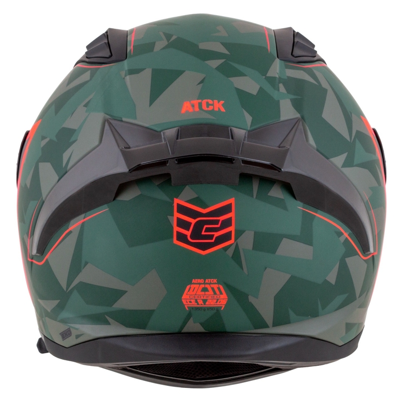 Cassida Aero ATCK zárt motorkerékpár sisak camo zöld-fekete-szürke-narancssárga