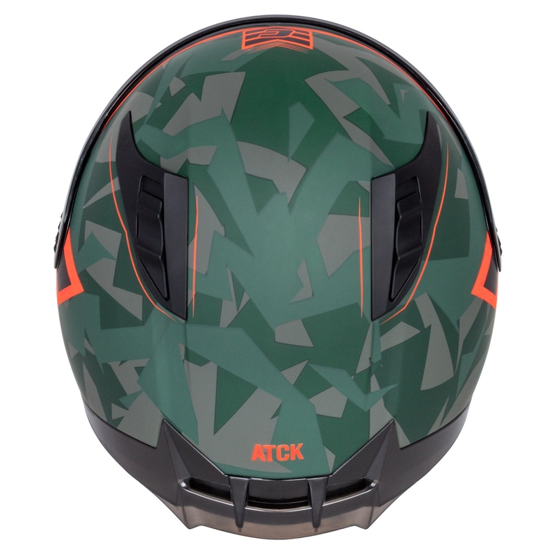 Cassida Aero ATCK zárt motorkerékpár sisak camo zöld-fekete-szürke-narancssárga