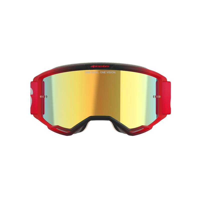 Alpinestars Vision 5 Blaze motokrossz szemüveg piros, arany tükrös plexivel