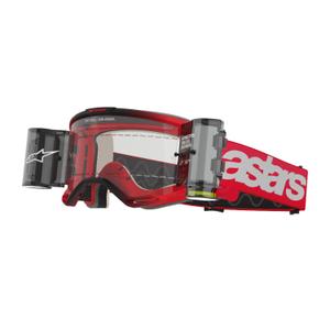 Alpinestars Vision 5 Blaze ROLL-OFF Wide Vision motokrossz szemüveg piros, átlátszó plexivel