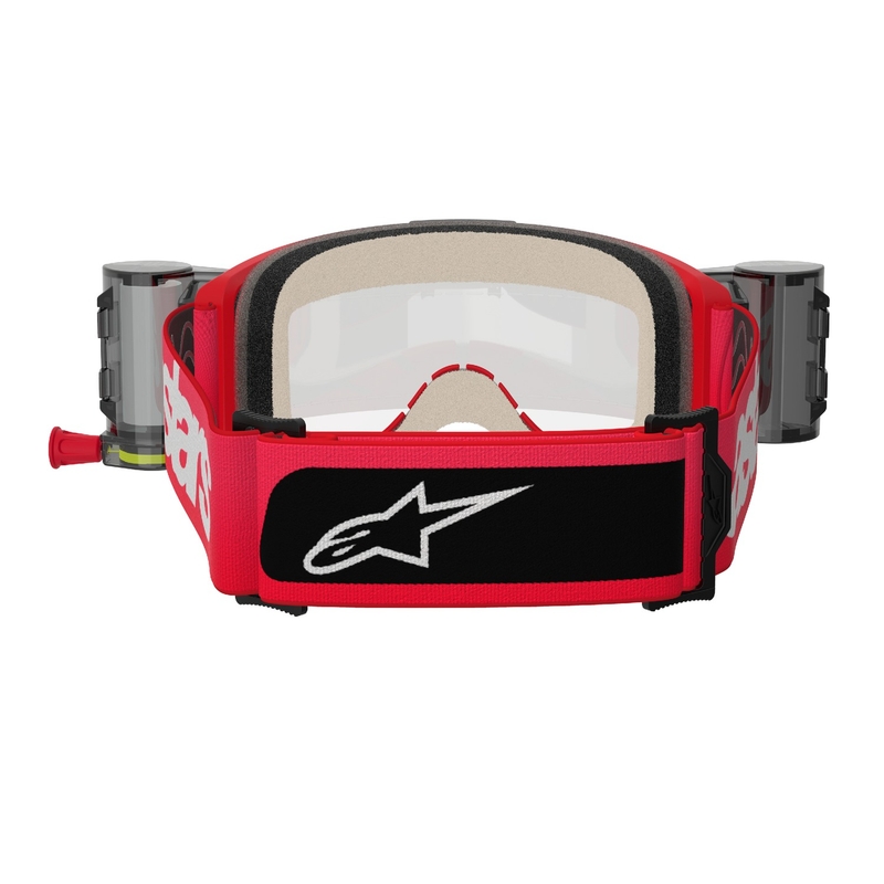 Alpinestars Vision 5 Blaze ROLL-OFF Wide Vision motokrossz szemüveg piros, átlátszó plexivel