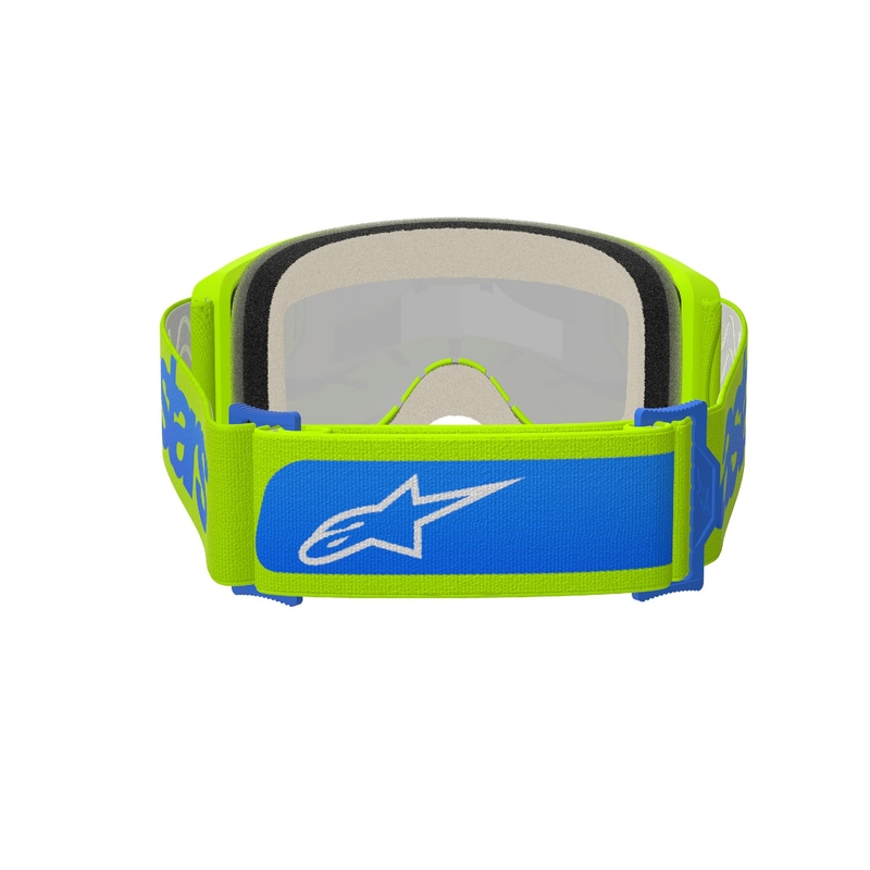 Alpinestars Vision 5 Blaze motokrossz szemüveg fluo sárga-kék, kék tükrös plexivel